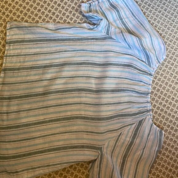 Talbot's Women's Linen Striped Pop Over Blouse NWT Size Petite XL - Picture 6 of 6